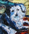 Detail of Eli's painting of their dog Lilac