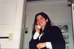 Sarah on telephone photo